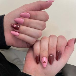 CHOCOLATE STRAWBERRY VALENTINE NAILS - SHORT ALMOND